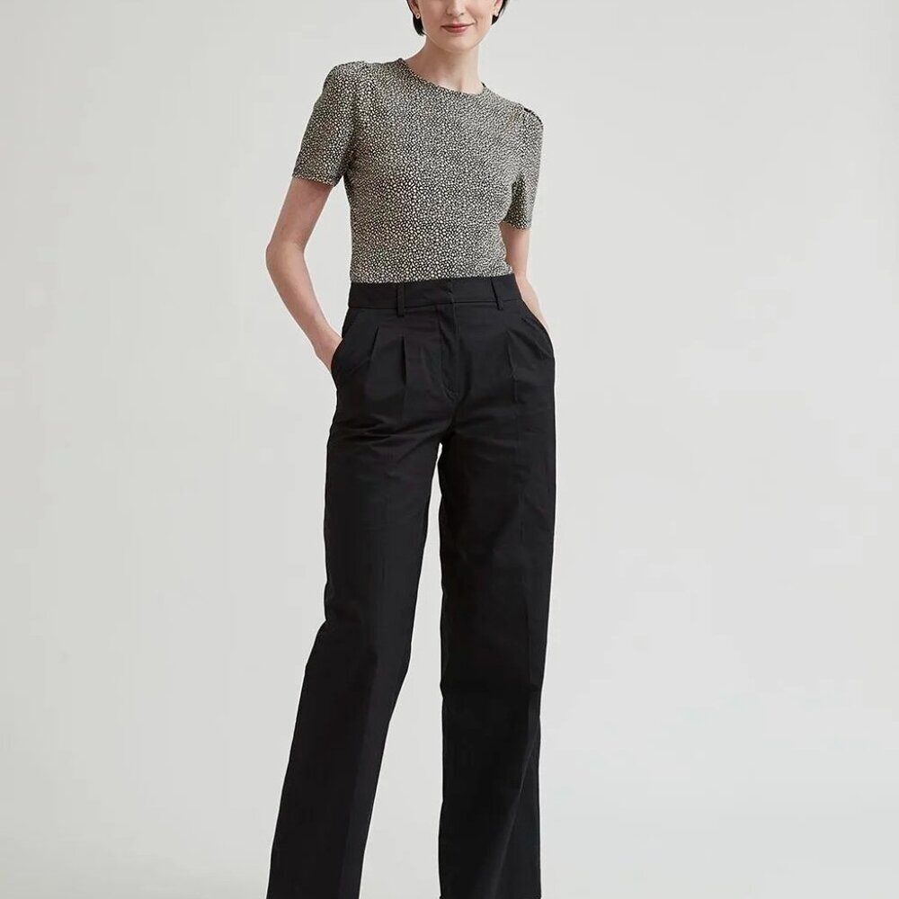 RW& Co Black High-Rise Wide-Leg Pant